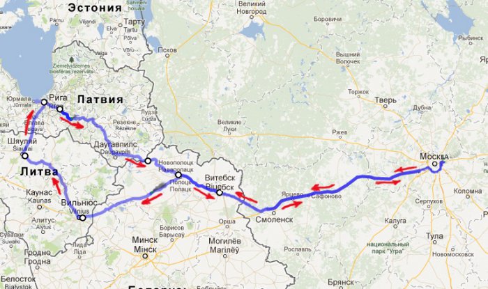 Путешествие в Прибалтику из Москвы на автомобиле